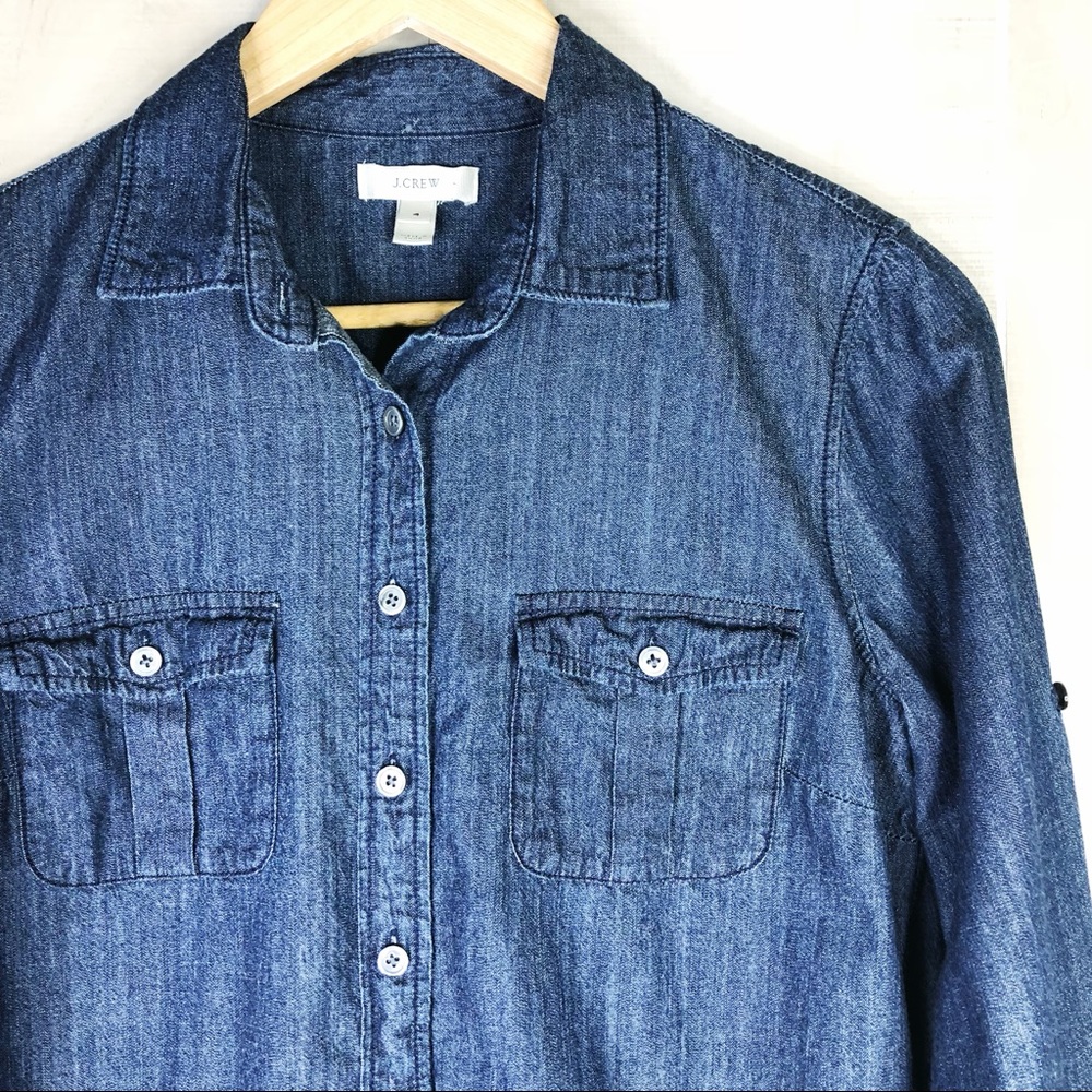 J. Crew Denim Button-Down Shirt Size 4 - Picture 4 of 4